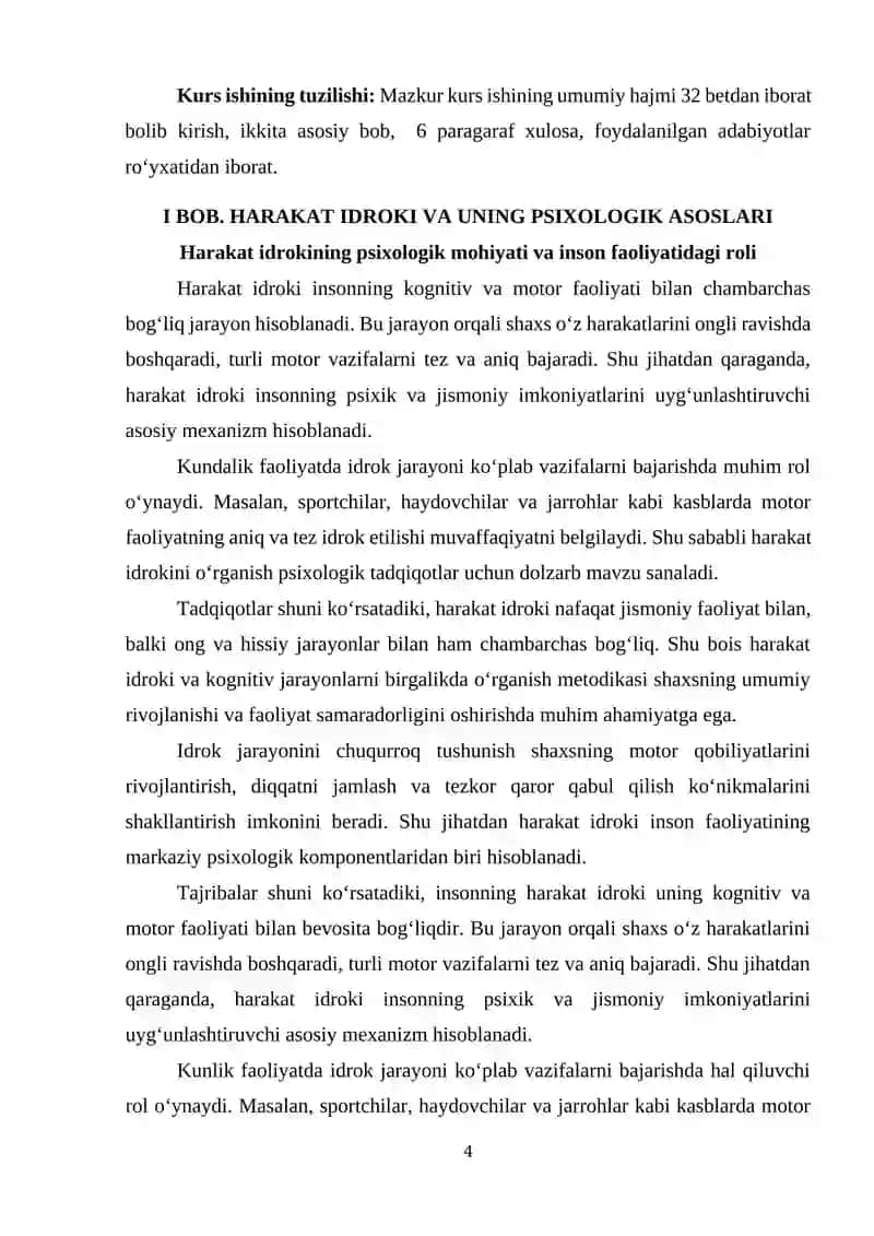 Harakat idrokini o’rganish metodikasi 4