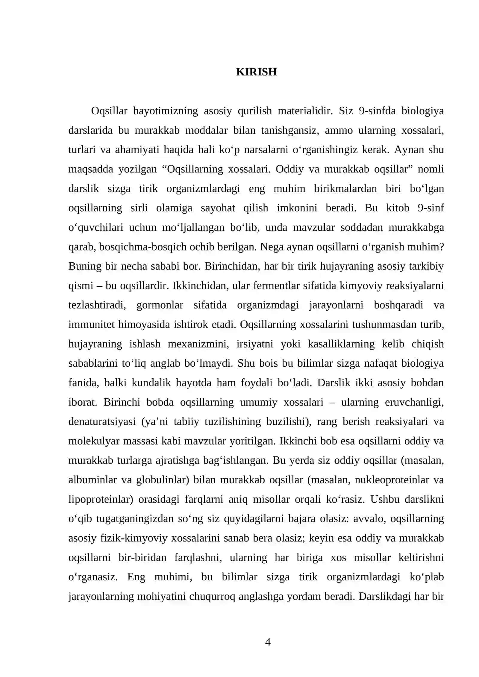 OQSILLARNING XOSSALARI. ODDIY VA MURAKKAB OQSILLAR. 9 - SINF 4