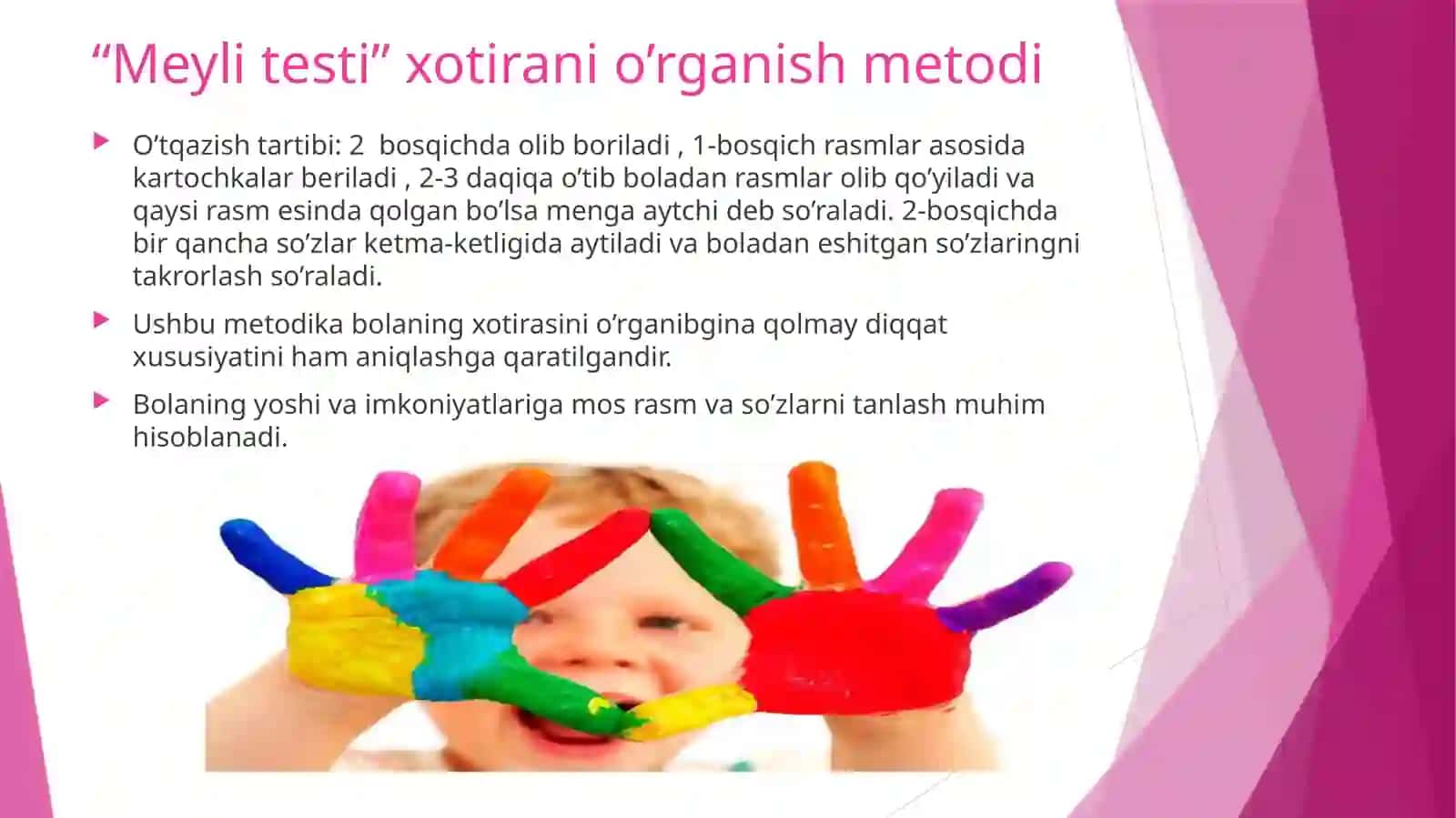 Diqqatvaxotirani tekshirish metodikasi 4