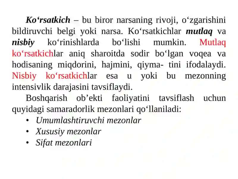 Boshqaruv samaradorligi 4