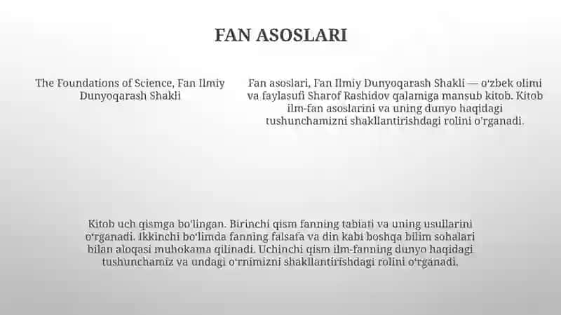 Fan Ilmiy Dunyoqarash Shakli 4