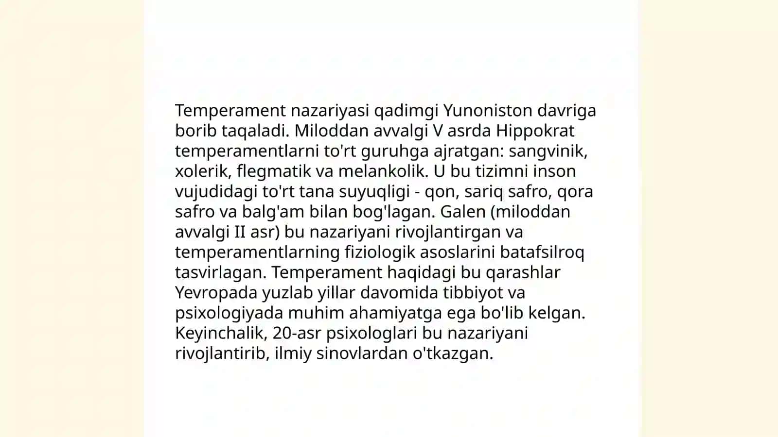 Temperament va shaxs.Temperament tiplari 4