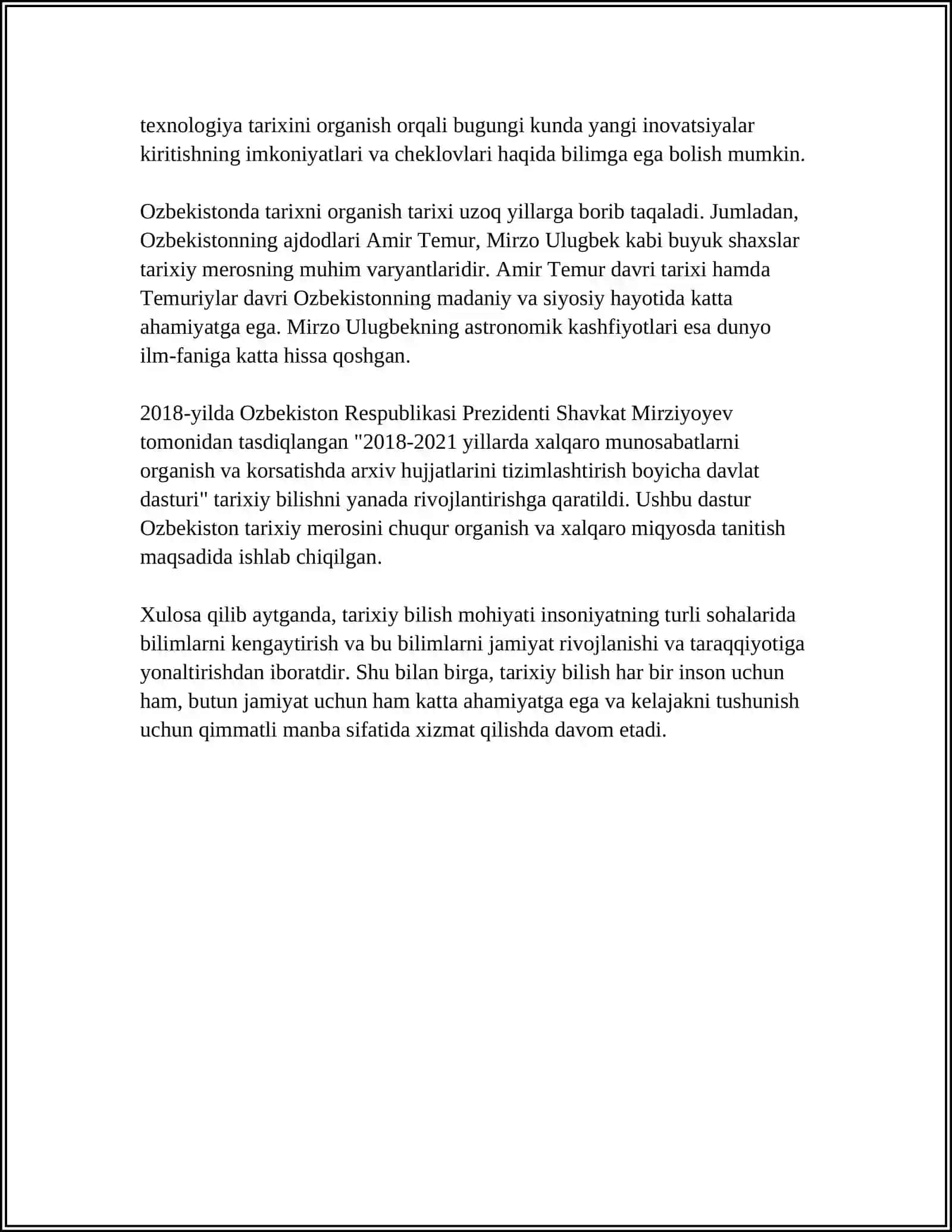 TARIXIY BILISHNING OʻZIGA XOSLIGI VA TAMOYILLARI 4