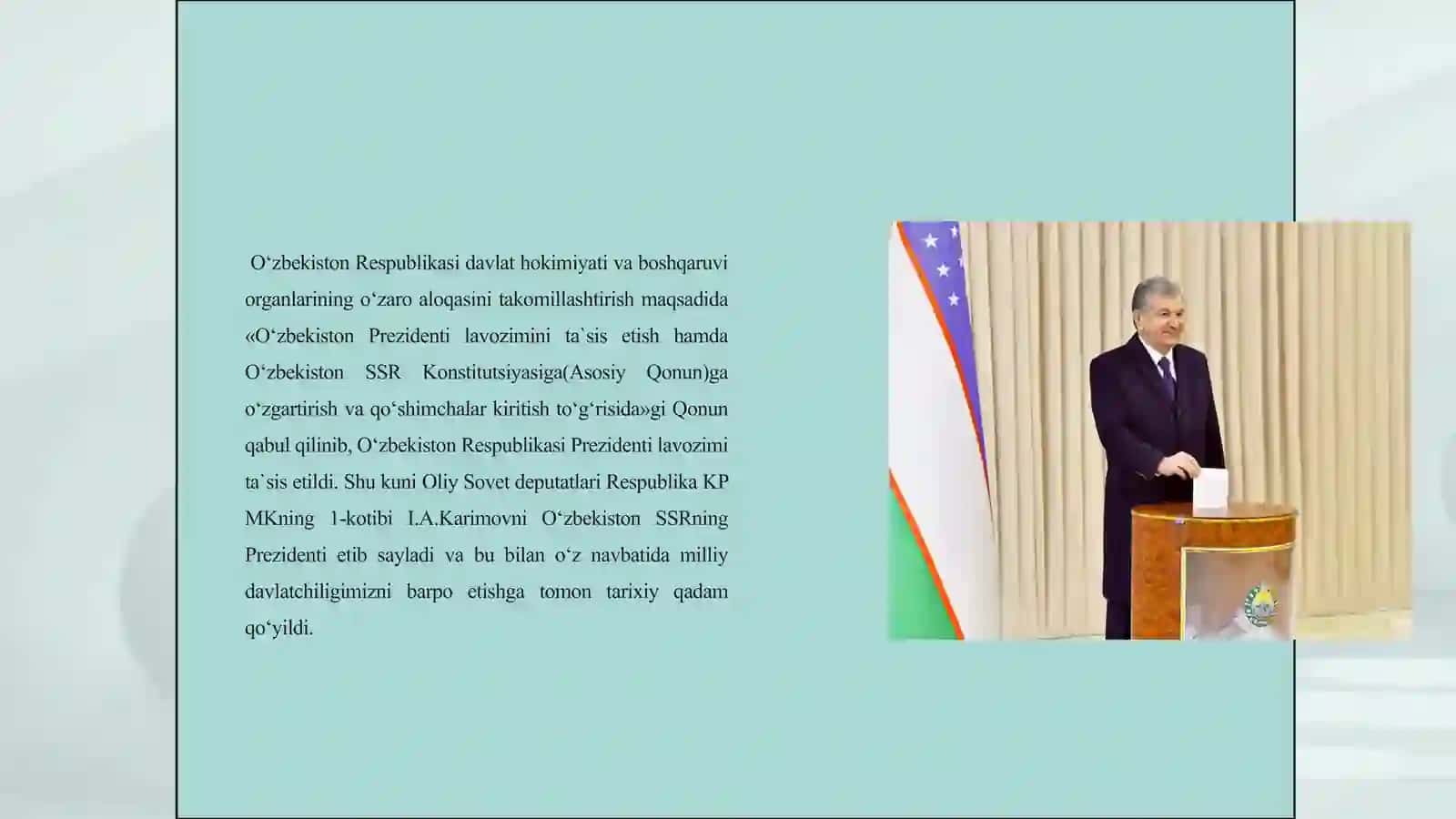 Prezidentlik lavozimini joriy etilishiga tarixiy o‘rni 4