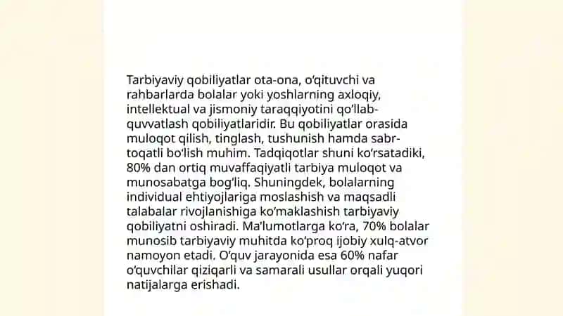 Pedagogik qobiliyatning turlari va ularning tavsifi 4