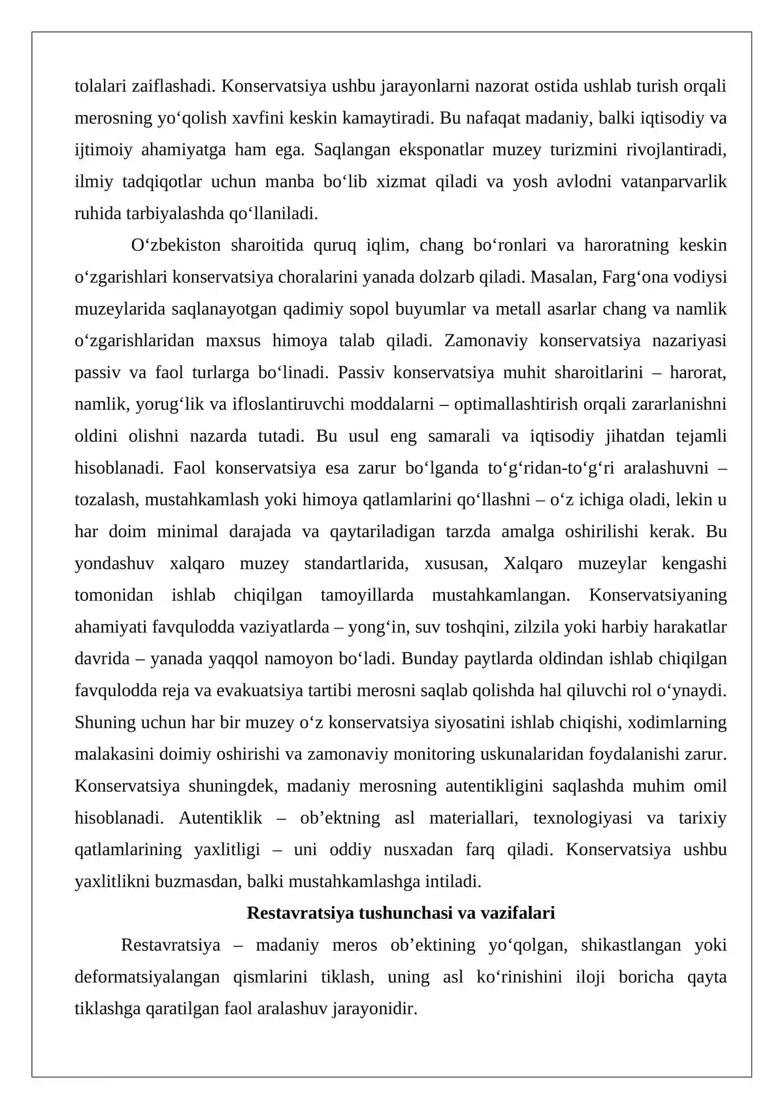 Muzeylarda konservatsiya va restavratsiya jarayonlari 4