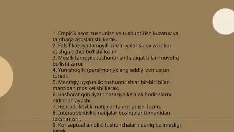 Tushunish va tushuntirish ilmiy faoliyatining mezoni 4