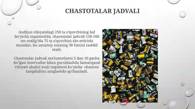 Statistik jamlash va guruhlash 4