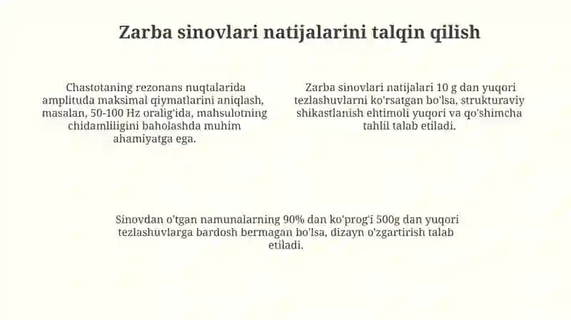 Tebratish va zarba sinovlari 4