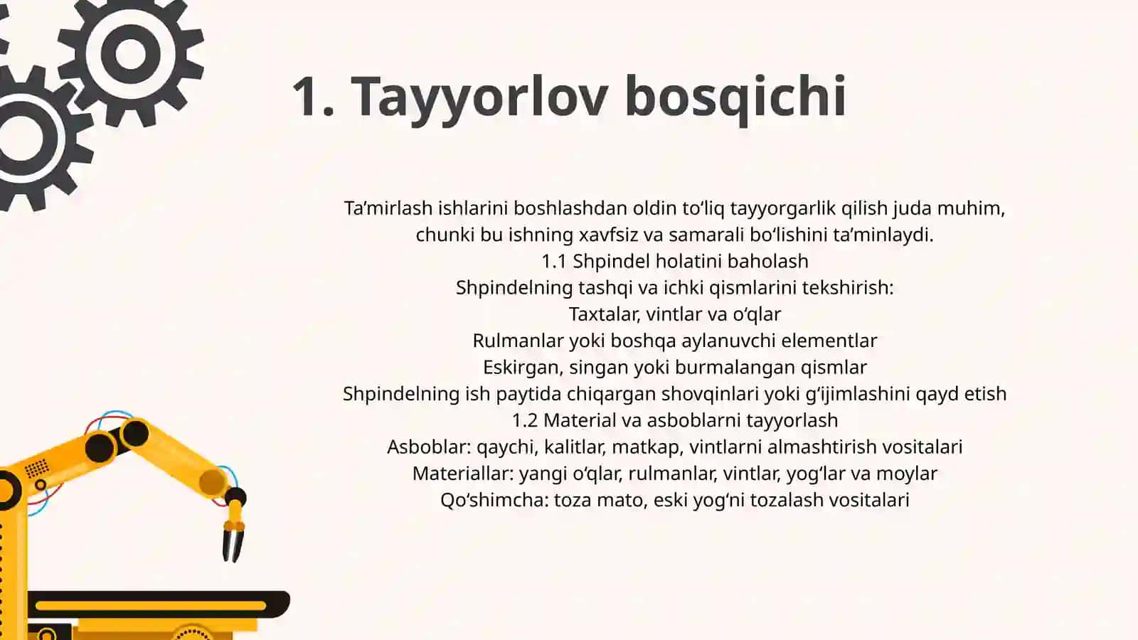 Shpindelli babkani ta’mirlash 4
