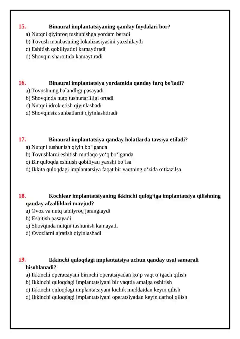 Koxlear implantli bolalar reabilitatsiyasi (TEST) 4