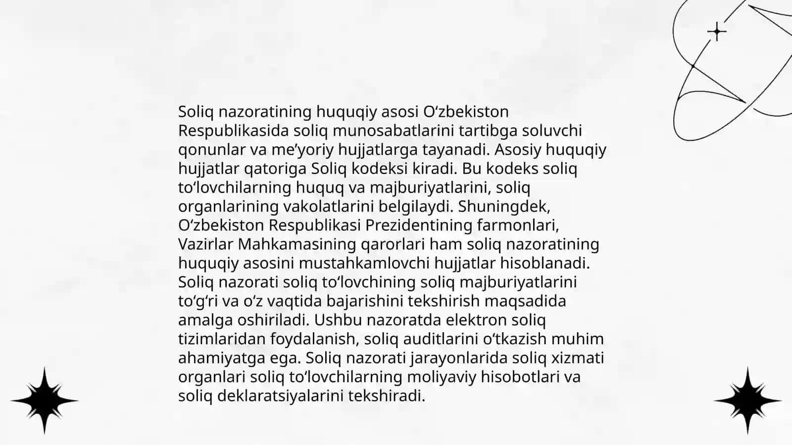 Soliq nazoratining shakllari va usullari 4