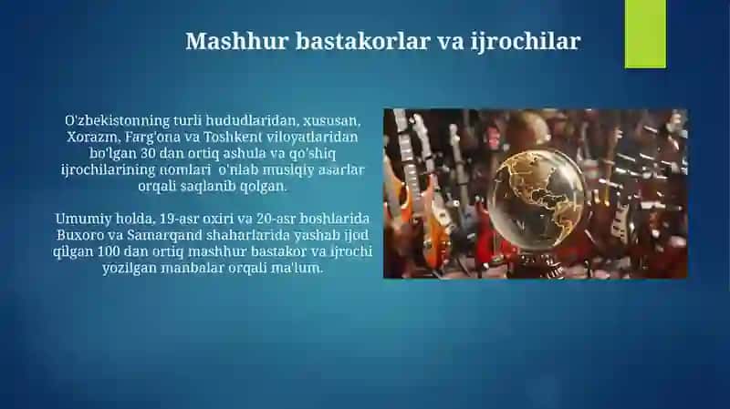 Sharq mamlakatlari madaniyati musiqasini yoritib berish 4