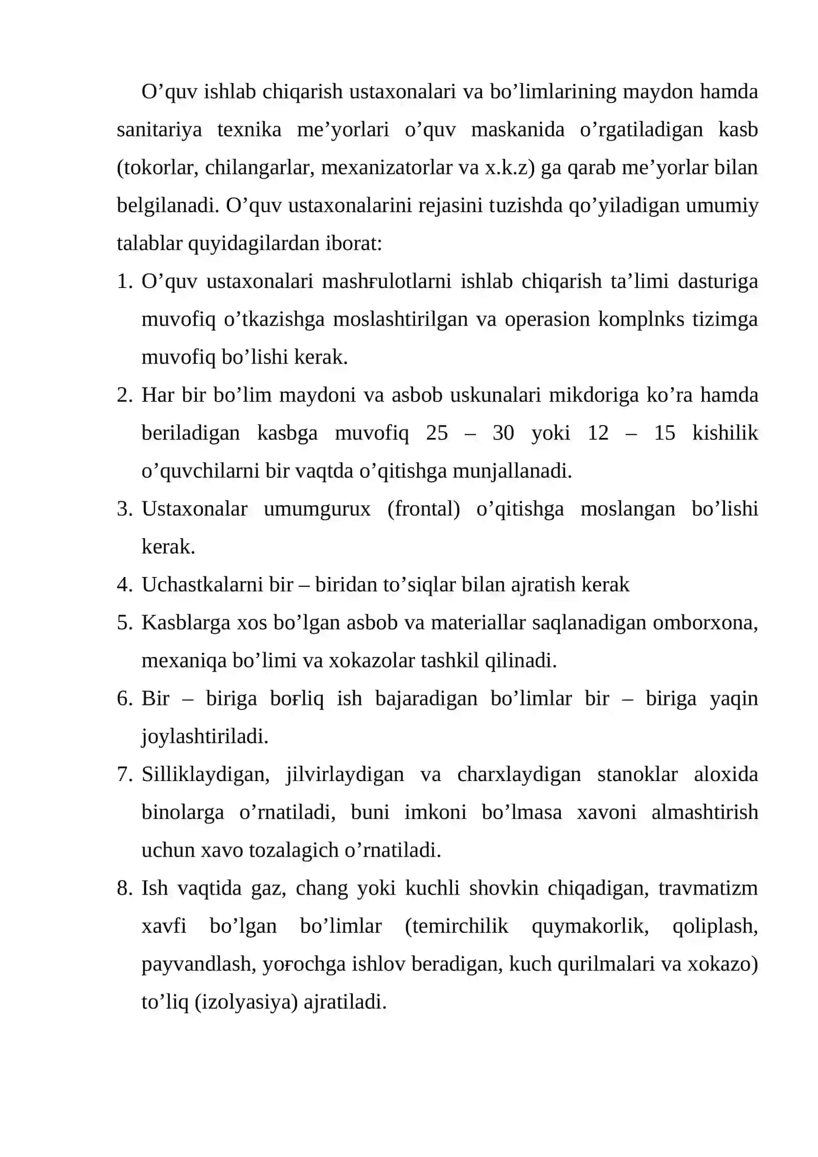 O’quvchilarning ish o’rinlarini tashkil qilish 4