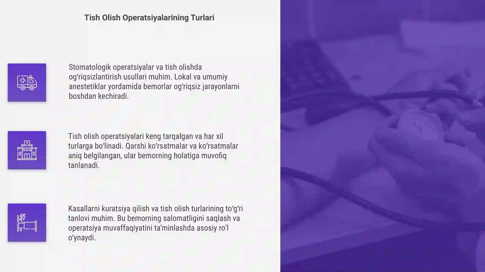 Stomatologik Operatsiyalar va Og‘riqsizlantirish Usullari 4
