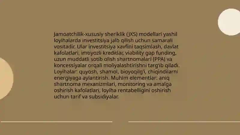 Yashil obligatsiyalar va yashil moliyalashtirish instrumentlari 4