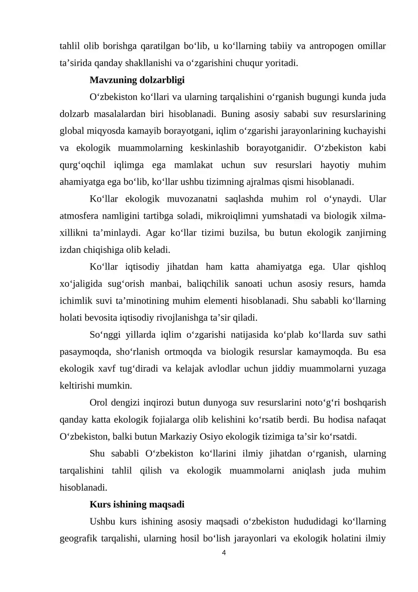 O'zbekiston ko'llari va ularning tarqalishi 4