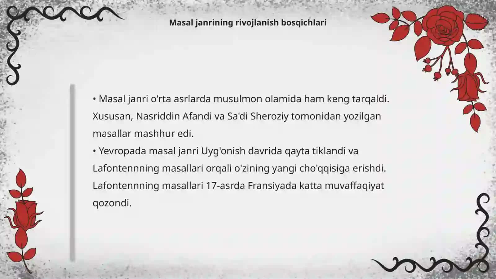 Masal janridagi asarlarni oʻrganish metodikasi 4