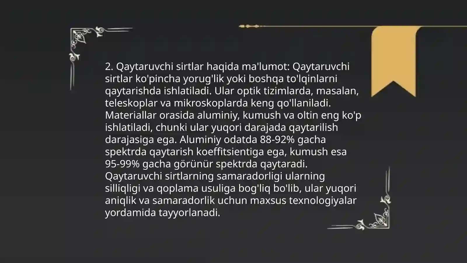 Yorug'likning qaytish va sinish qonuni 4