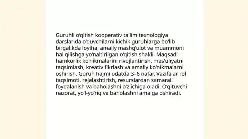 An'anaviy frontal darslarni tashkil etish 4