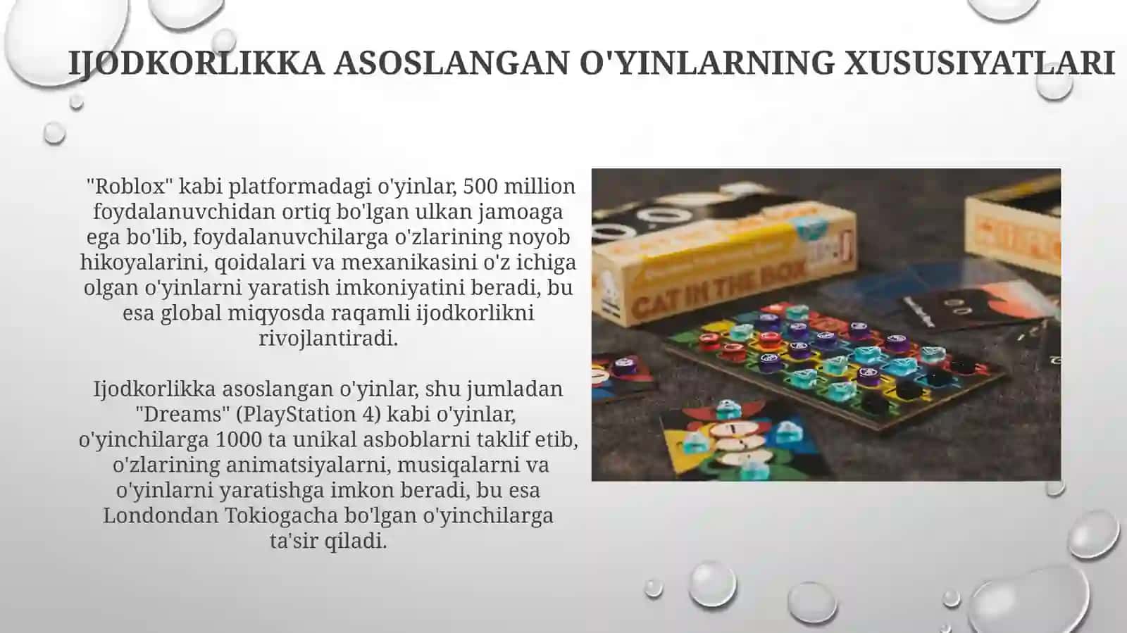 Ijodiy va qoidali o'yinlar 4