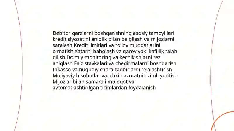 Debitor va kreditor qarzlarni boshqarish 4