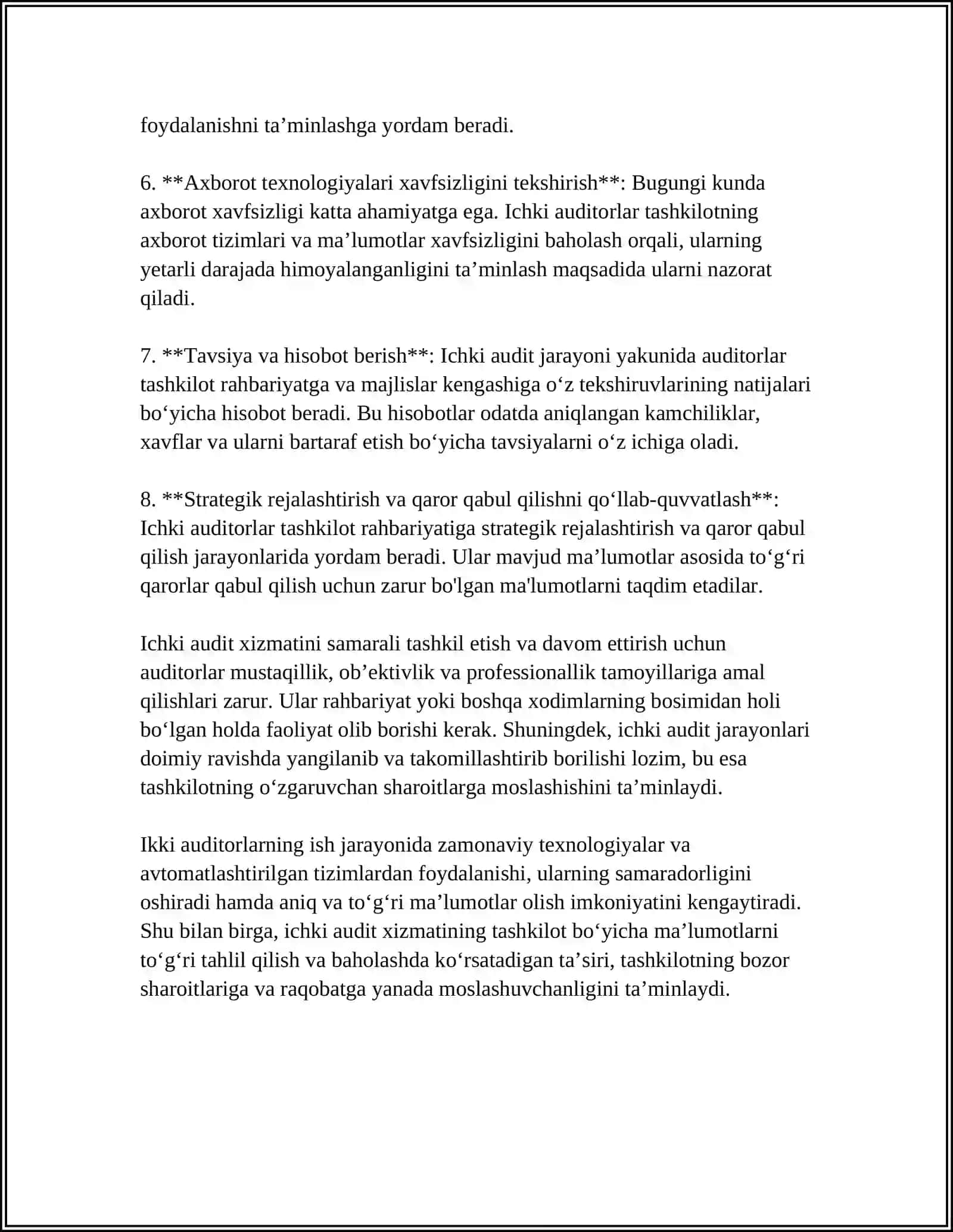 ICHKI AUDIT XIZMATINI TASHKIL ETISH 4