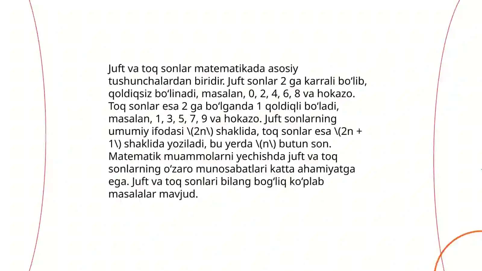 Juft va toq sonlarni o'rgatish metodikasi 4