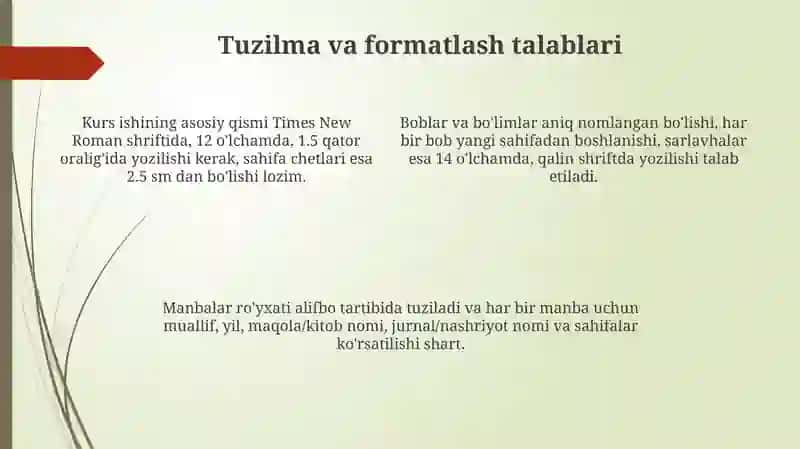 Kurs ishi haqida malumot 4