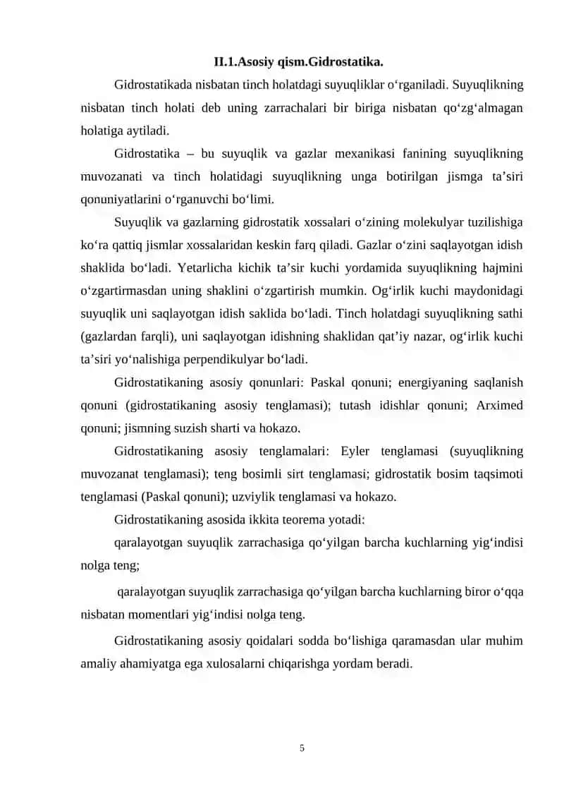 Gidrostatikaning asosiy tenglamasi 4