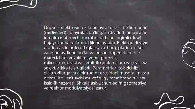 Organik moddalar eletrosintezi 4