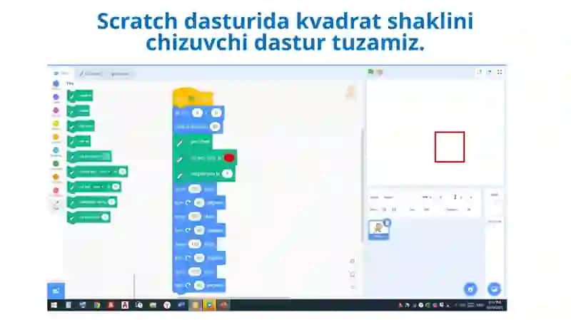 Scratch dasturida shakllar chizish 4