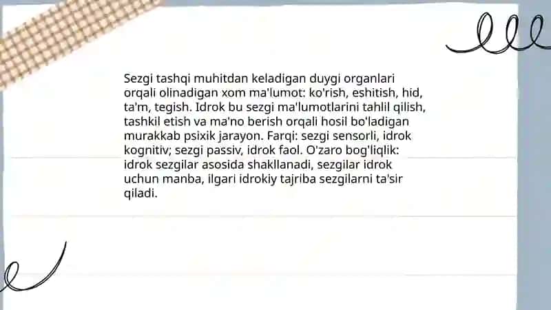 Idrok haqida tushuncha 4