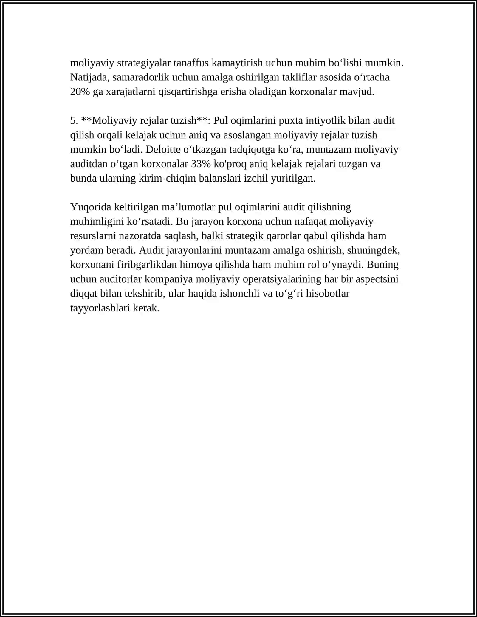 PUL OQIMLARI AUDITINI O‘TKAZISH TARTIBI 4