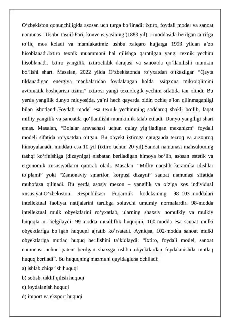 Sanoat mulki huquqlari 4