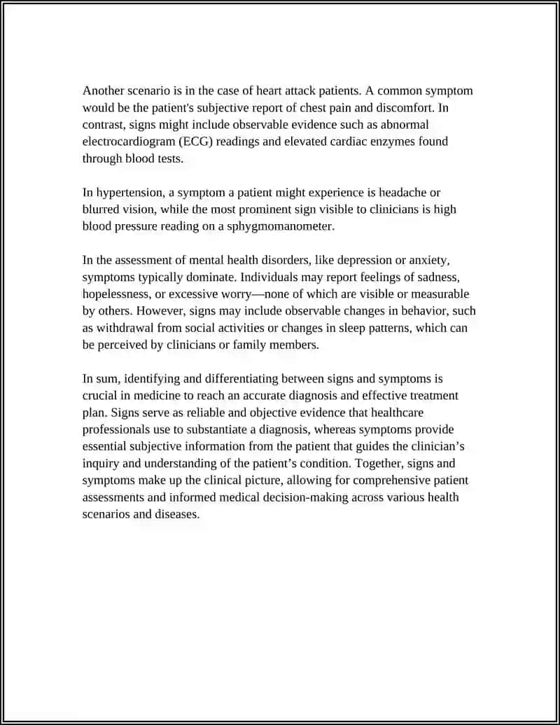 MAKE A REPORT DESCRIBING THE DIFFERENCE BETWEEN SIGN AND SYMPTOM 4