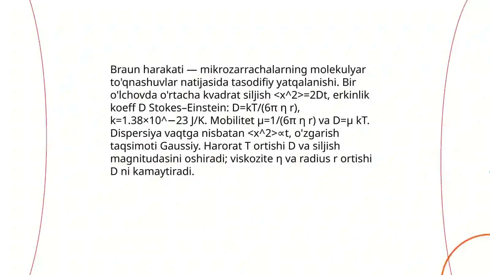 Mikrozarrachaning erkin harakati 4