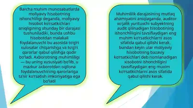 AUDITDA MUHIMLIK TUSHUNCHASI VA AUDITORLIK TAVAKKALCHILIGI 4