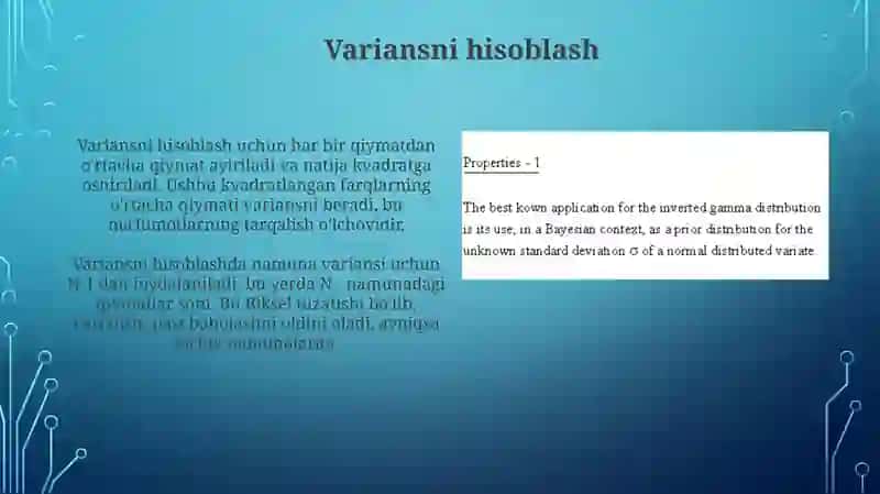 Dispersiya va o'rtacha kvadratik tafovut xossalari 4