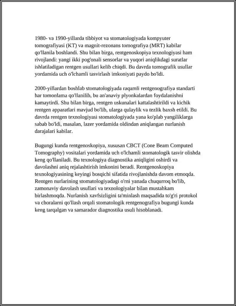 RENTGENOSKOPIYANGING STOMATALOGIYADAGI OʻRNI 4