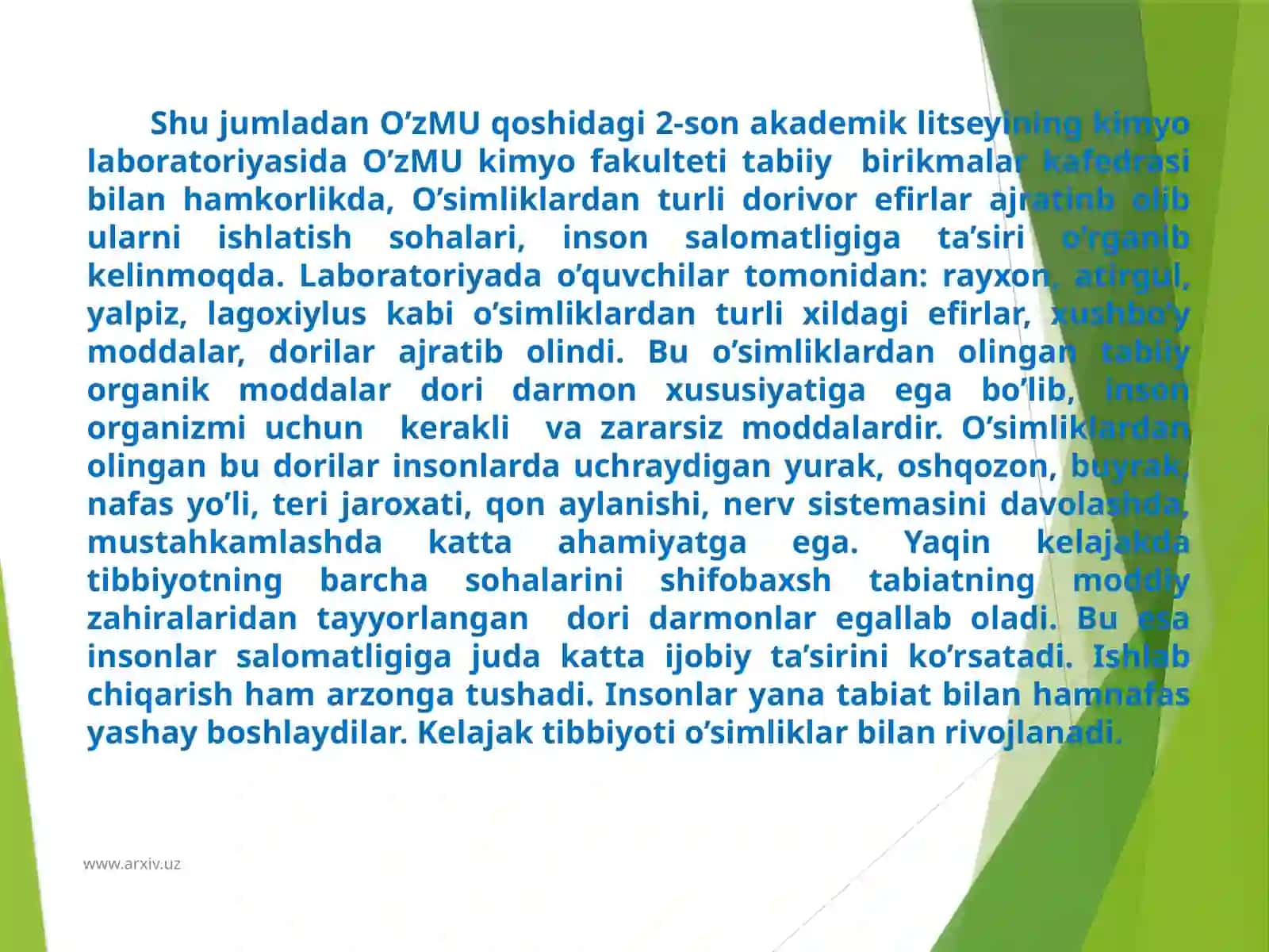 Qiziqarli kimyo fanining hayotimizdagi o'rni 4