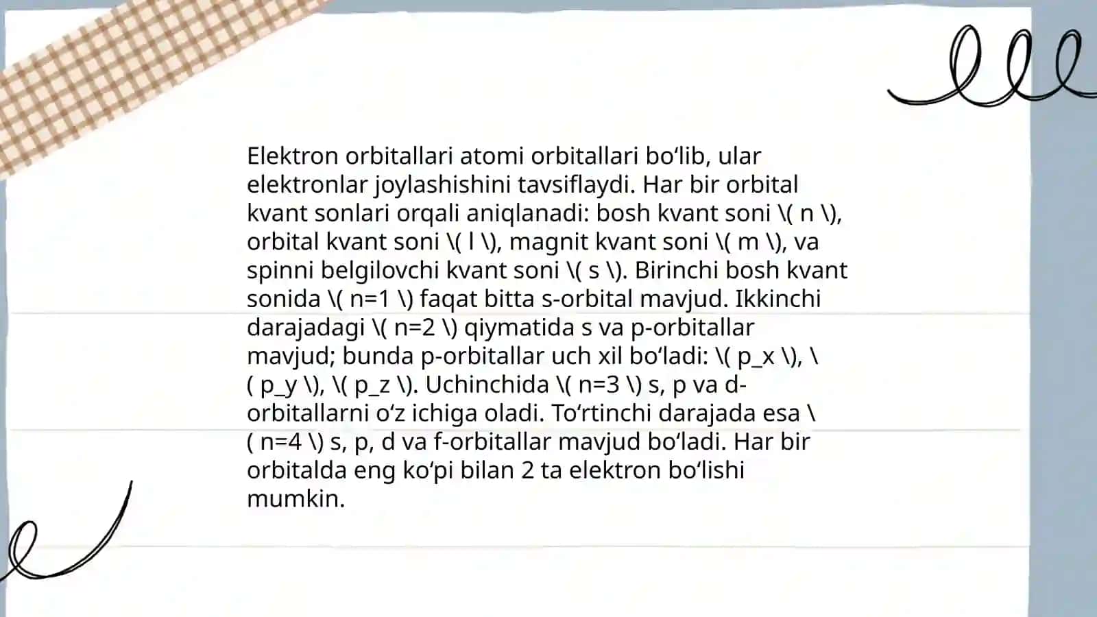 Elektronlarning energetik pogonachalarda taqsimlanishi 4
