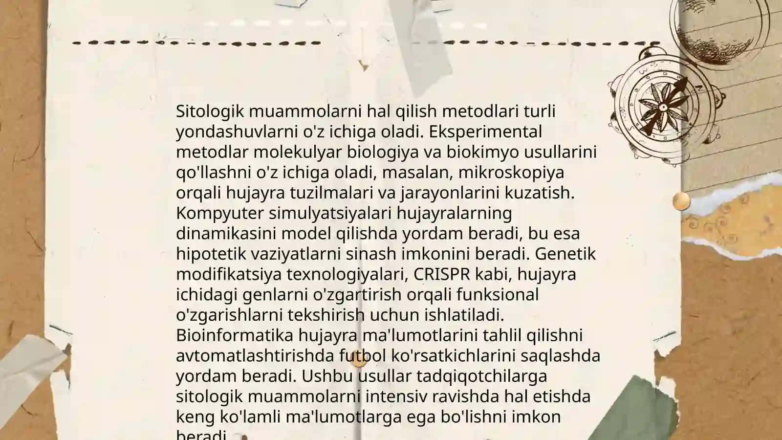 Sitologik yònalishdagi masalalarning mohiyati 4