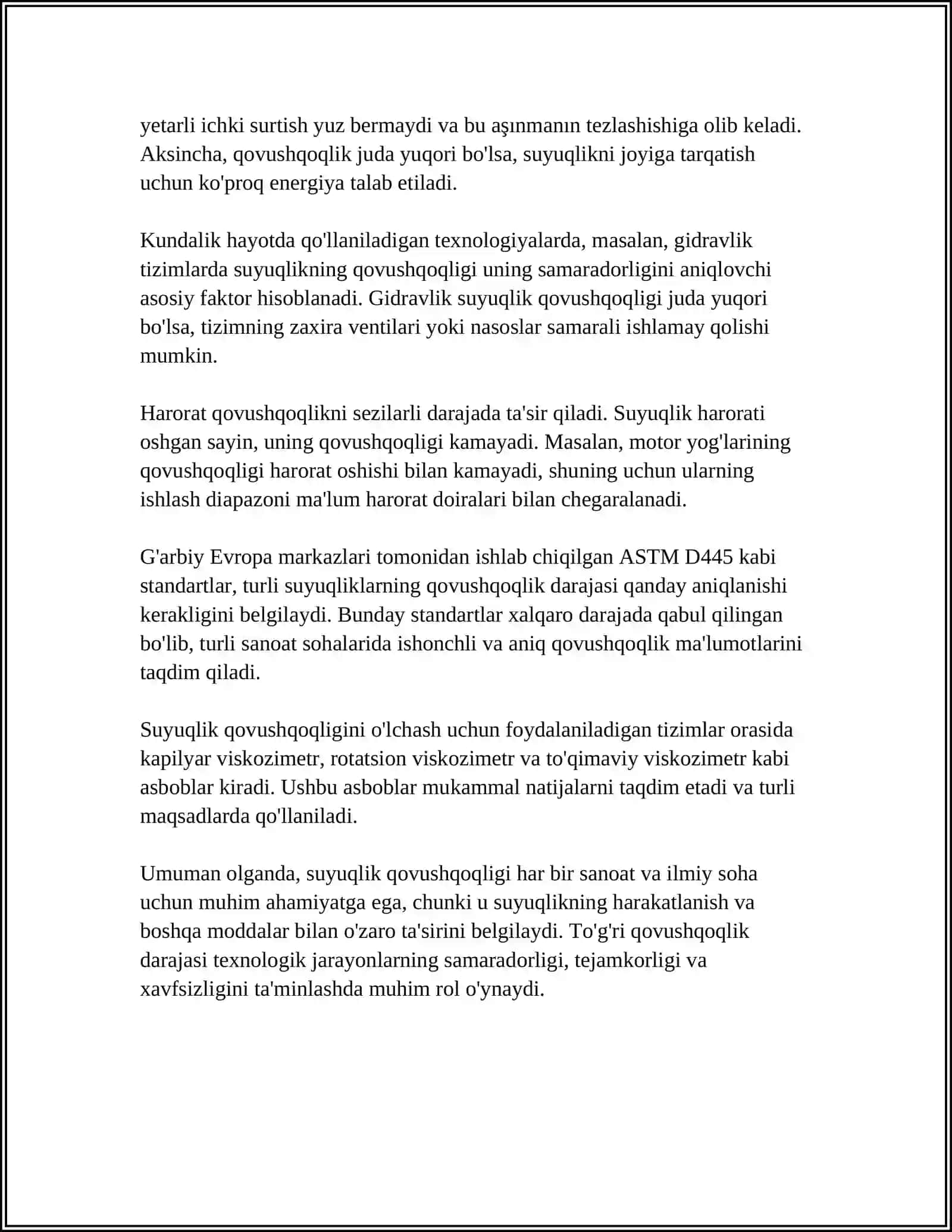 SUYUQLIKLARNING QOVUSHQOQLIGINI ANIQLASH USULLARI 4