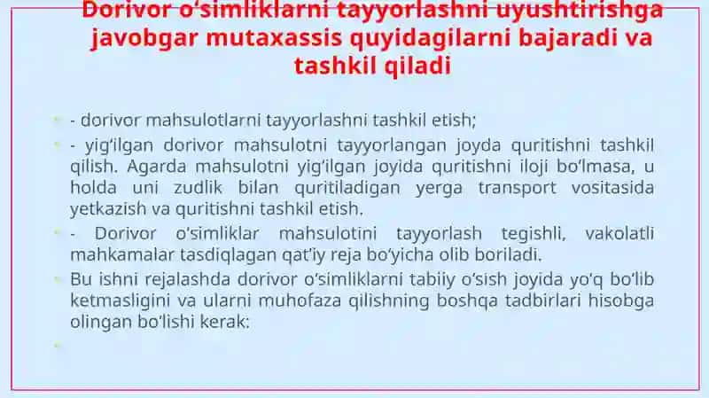 Dorivor O'simliklarni Tayyorlash 4