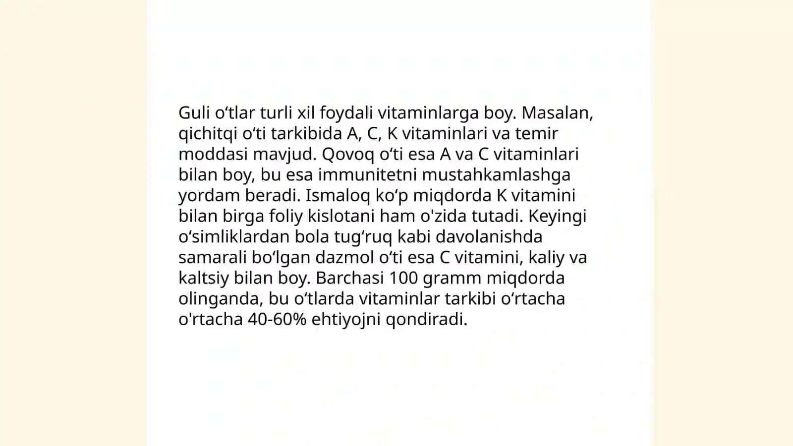 Oʻrikning tarkibidagi vitaminlar 4