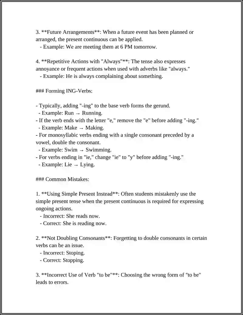 PRESENT CONTINUOUS 4
