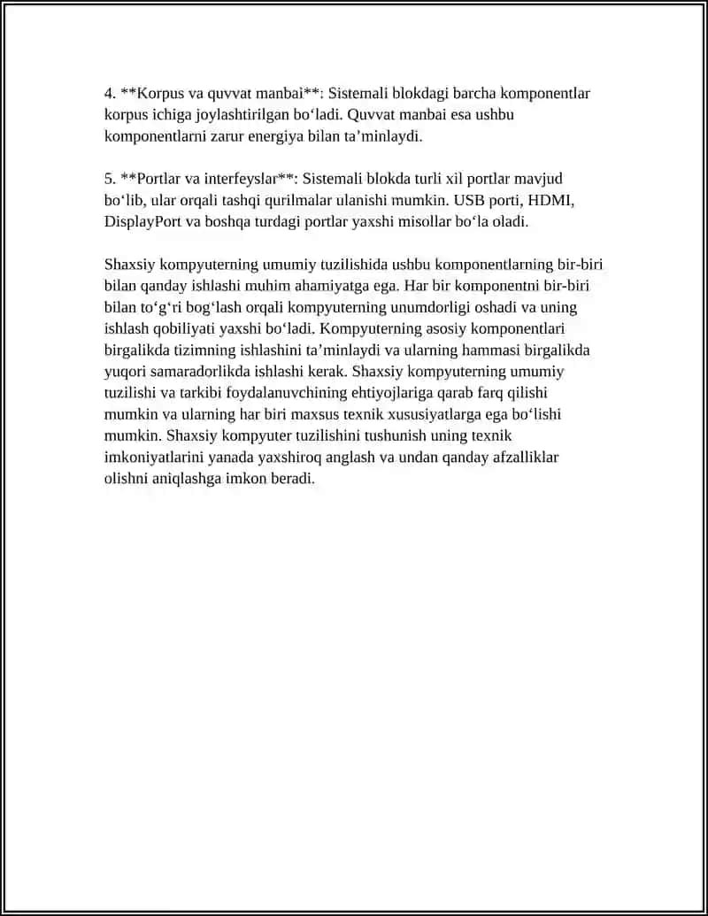SHAXSIY KOMPYUTERNING TUZILISHI 4