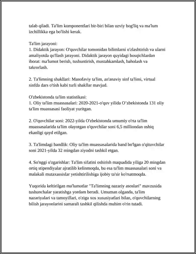UMUMIY PEDAGOGIKA FANINING ASOSIY TARMOQLARI 4