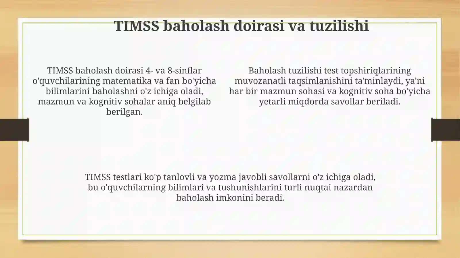 TIMSStadqiqoti:mazmuniyvakognitivyo'nalishlari 4